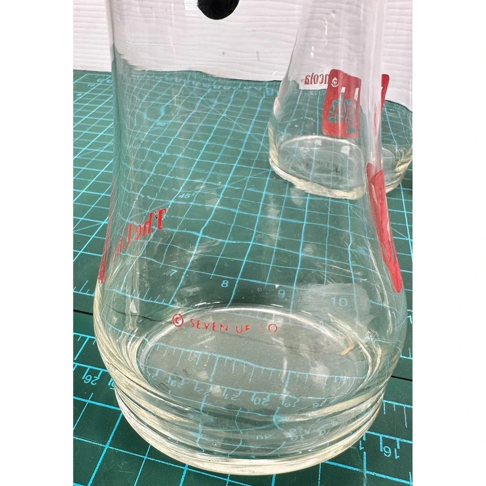 7 UP The Uncola Vintage Upside Down Drinking Glasses Set Of 3 Pilsner Glass